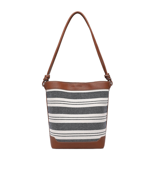 Louenhide Naples Bucket Bag Canvas Navy Stripe