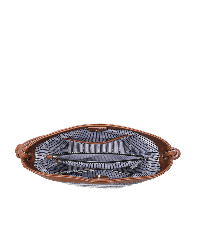 Louenhide Naples Bucket Bag Canvas Navy Stripe