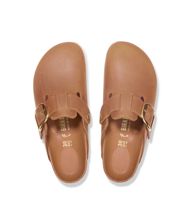 Birkenstock Boston Big Buckle Cognac Cuir Huilé