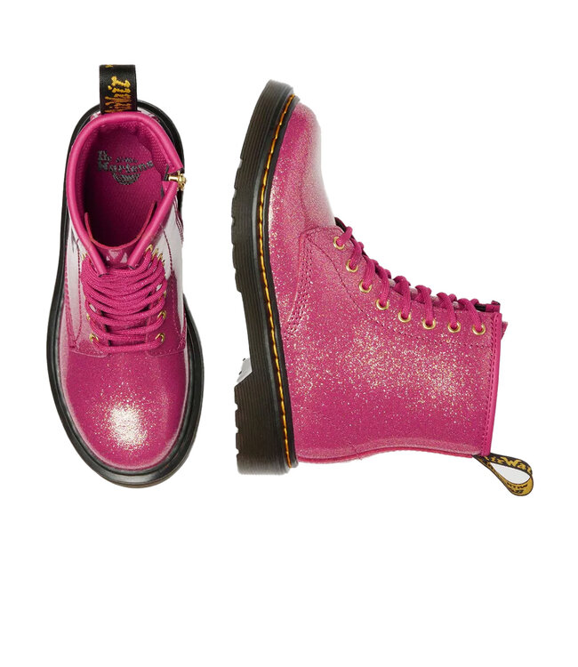 Dr. Martens Kid's - 1460 Glitter Patent Fuchsia  / Silver / Gold