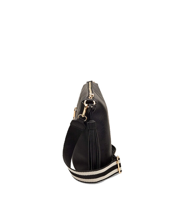 Louenhide Daisy Stripe  Crossbody  Bag Black