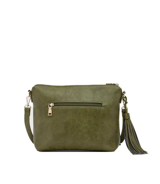 Louenhide Daisy Stripe  Crossbody  Bag Kaki