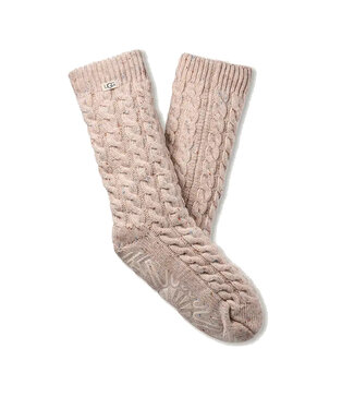 UGG Women's - Elowyn Cable Knit Fleece Lined Sock Cream Confetti