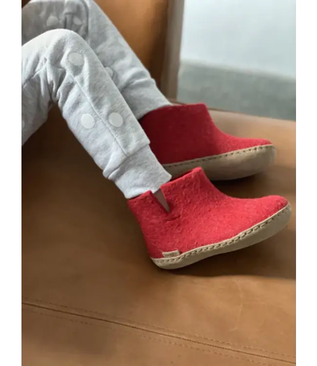 Glerups Kids Boots Leather Sole Red