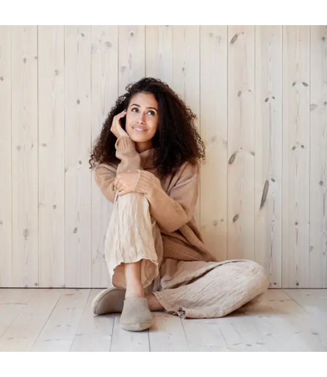 Glerups Slipper Leather Sole Sand