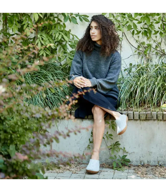 Glerups Slippers Rubber Sole Grey