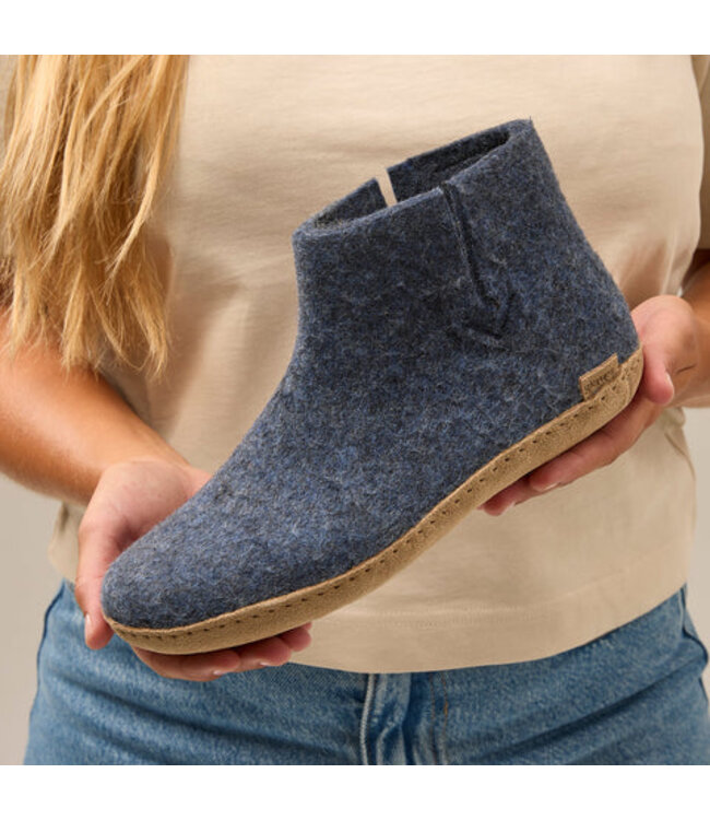 Glerups Boot Leather Sole Blue Denim