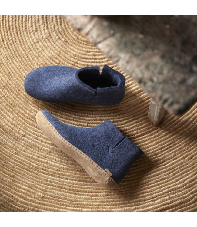 Glerups Boot Leather Sole Blue Denim