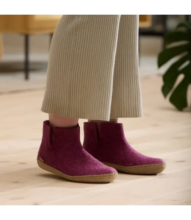 Glerups Boots Leather Sole Cranberry