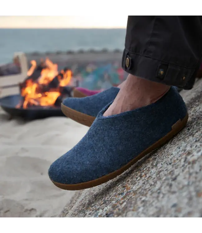 Glerups Shoes Rubber Sole Blue Denim