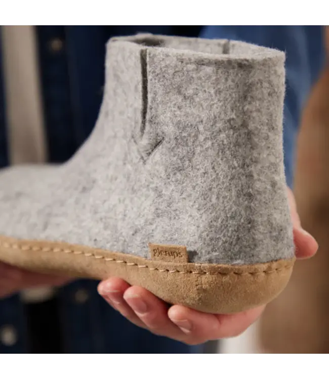 Glerups Boots Leather Sole Grey