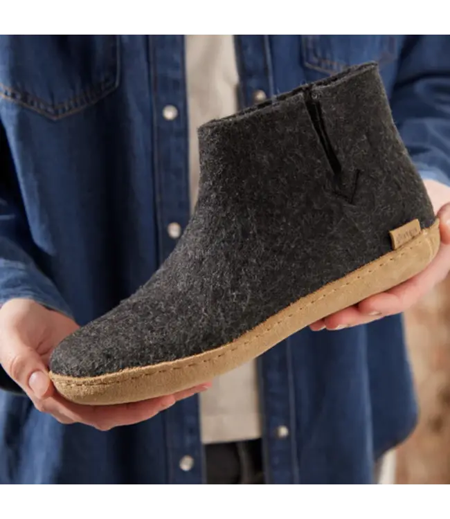 Glerups Boots Leather Sole Black