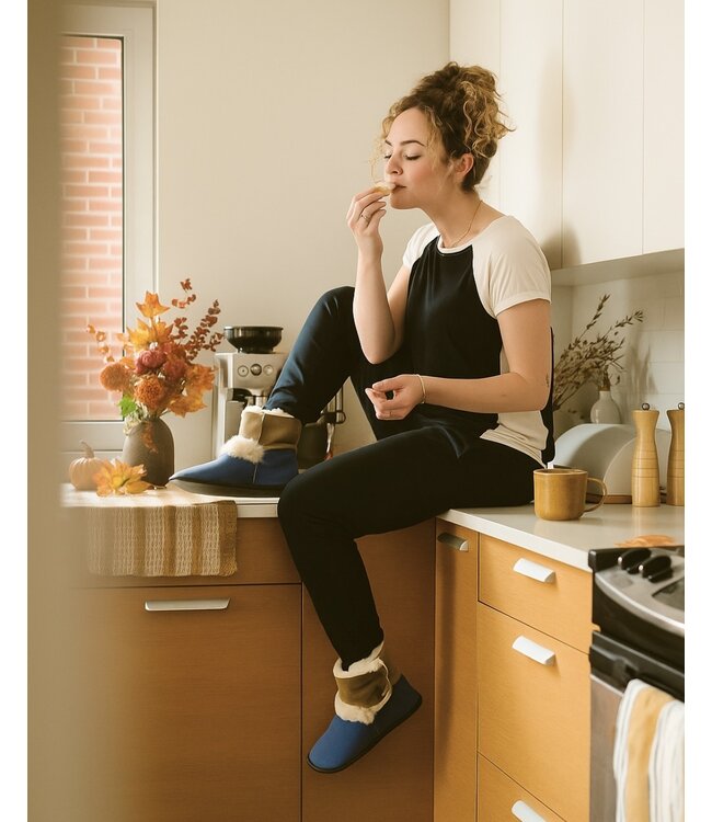 Garneau Reversed Sheepskin Bootie Navy