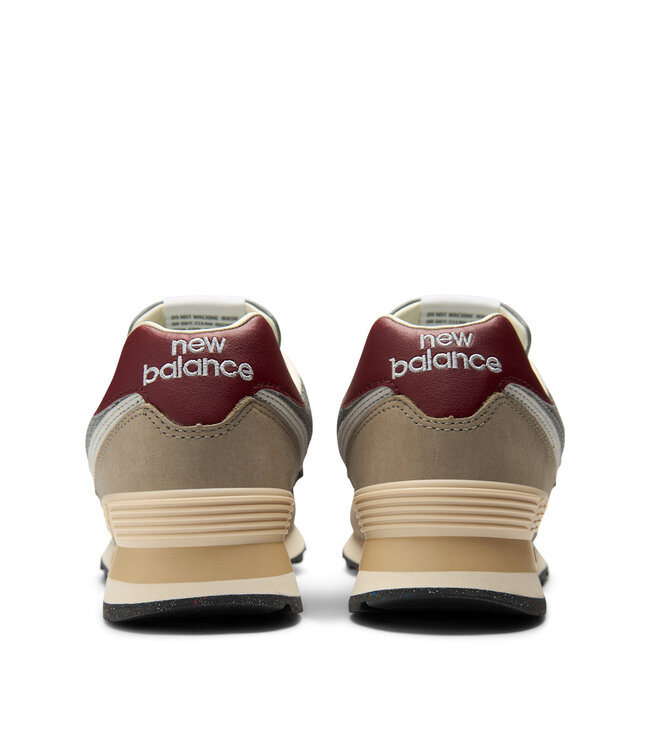 New Balance Men's 574 Arid Stone / Monarch Burgundy