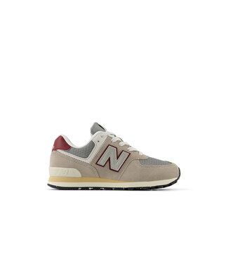 New Balance Kid's - 574 Arid Stone / Monarch Burgundy