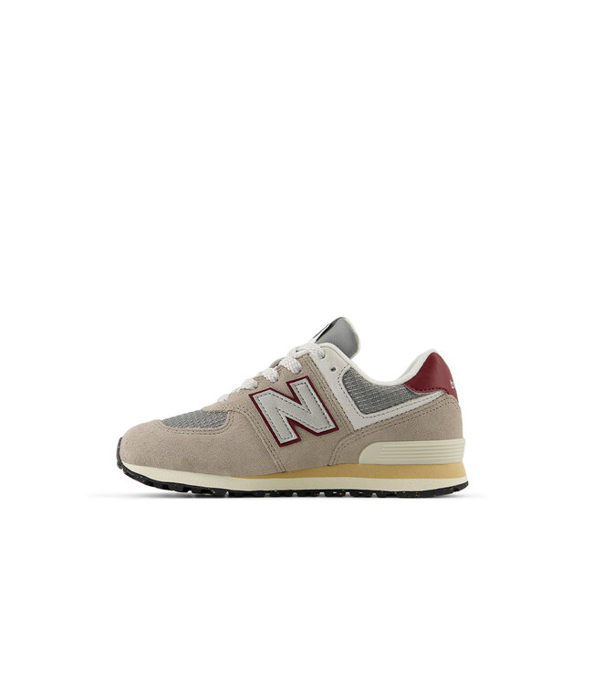 New Balance Kid's - 574 Arid Stone / Monarch Burgundy