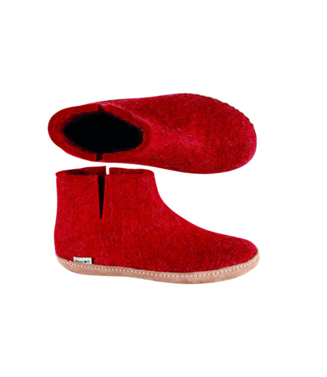 Glerups Kids Boots Leather Sole Red