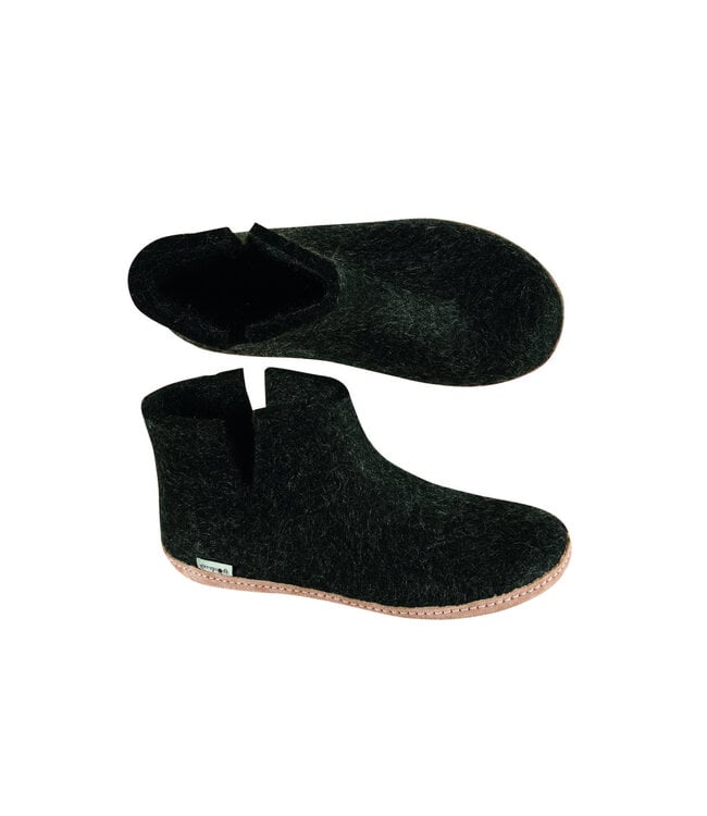 Glerups Boots Leather Sole Black