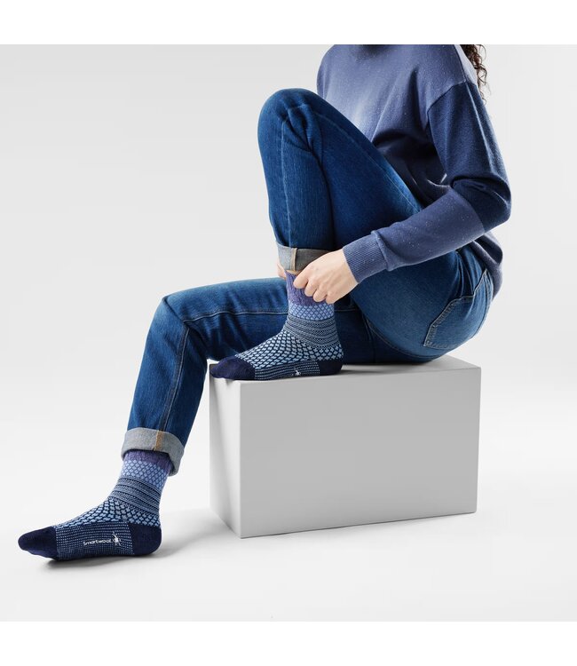 Smartwool Everyday Cozy Popcorn Cable Crew Socks Serene Blue