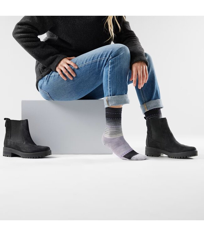 Smartwool Femmes - Everyday Stitch Stripe Mauve / Noir