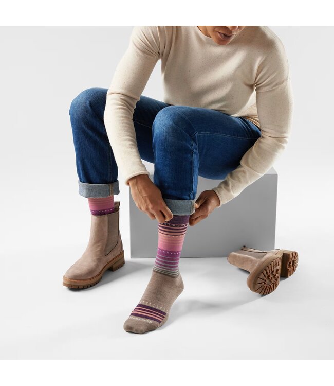 Smartwool Femmes -Everyday Stitch Stripe Fossil/Mauve