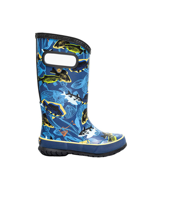 Bogs Kid's -Rainboot Fish Navy