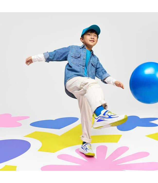 Geox Kid's - Pro- Ran White / Royal Blue