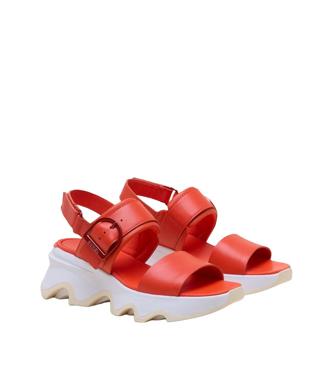 Sorel Femmes - Kinetic Impact Wedge Sandales  Rouge / Blanc miel