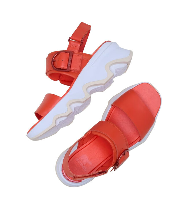 Sorel Femmes - Kinetic Impact Wedge Sandales  Rouge / Blanc miel