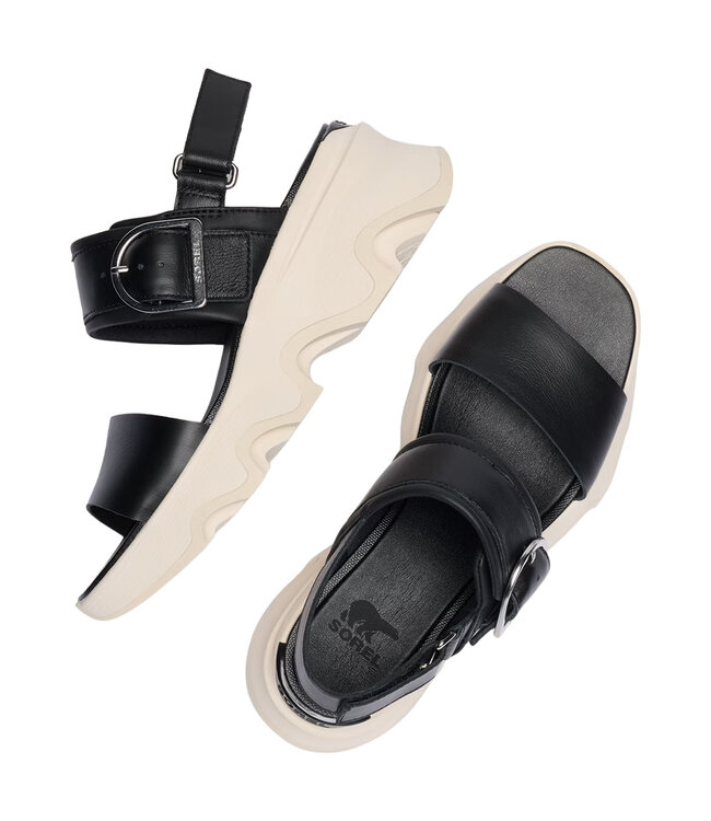 Sorel Femmes - Kinetic Impact Wedge Sandales Noir / Craie