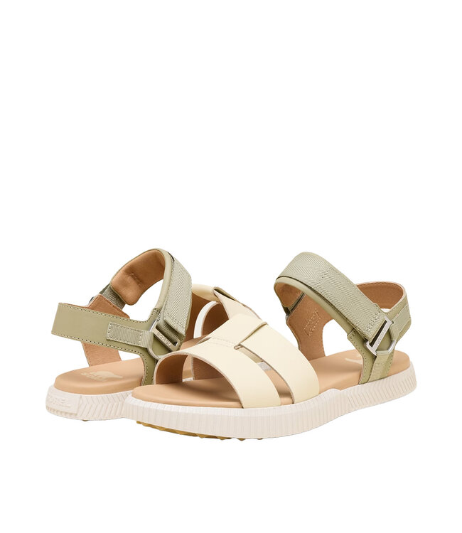 Sorel Women's - ONA AVE Ankle Strap Flat Sandal Dusty Twill / Honey White