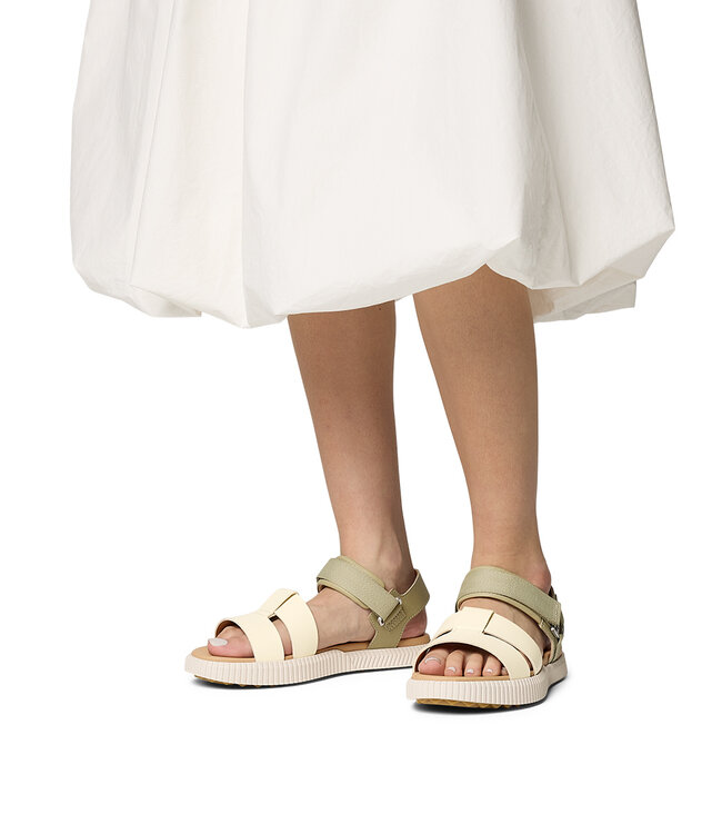 Sorel Women's - ONA AVE Ankle Strap Flat Sandal Dusty Twill / Honey White