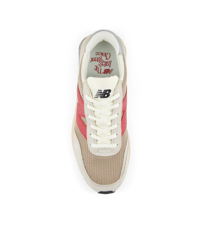 New Balance Hommes - 370 Beige / Rouge