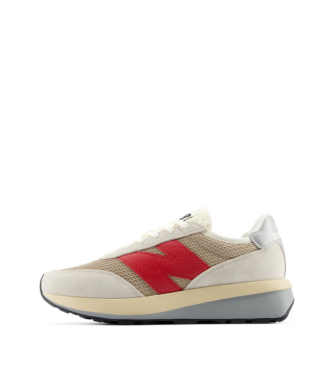 New Balance Hommes - 370 Beige / Rouge