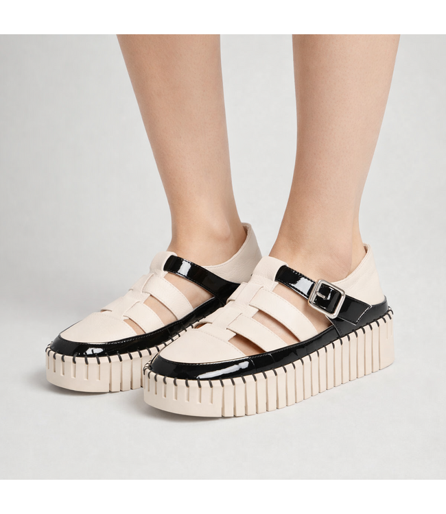 Django & Juliette Women's- Baytown Platform Sneaker Black / Almond