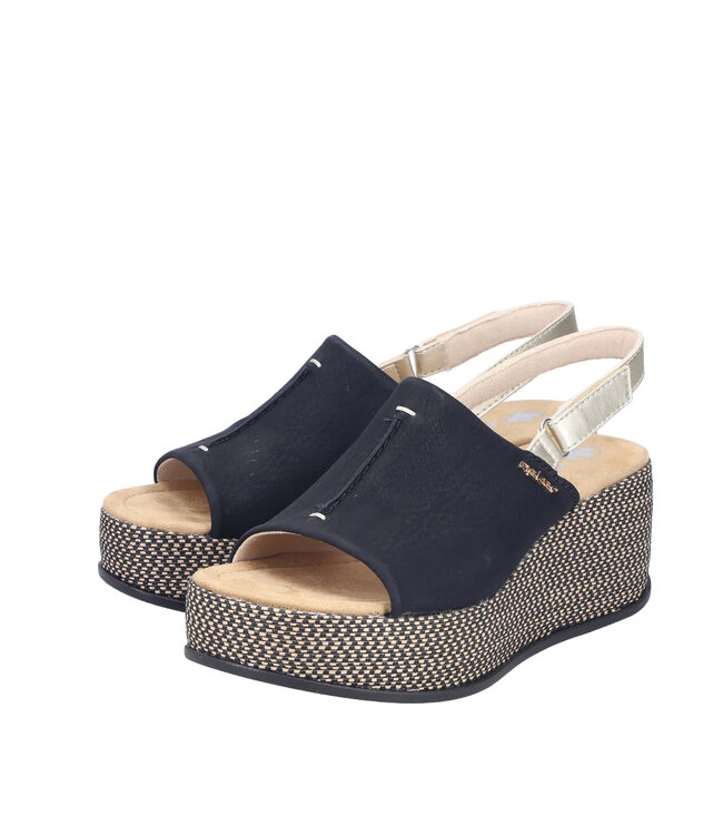 Rieker Femmes -69460-00 Noir / Or