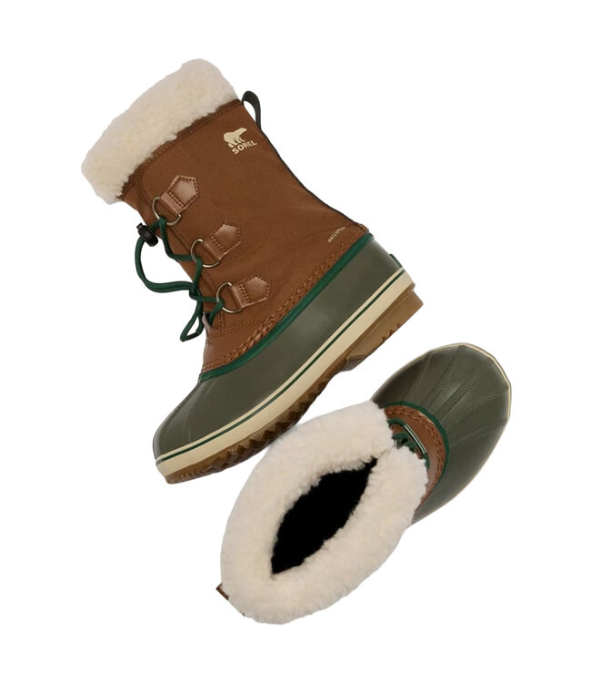 Sorel Kids Yoot PAC Nylon Winter Boot Velvet Tan/Stone Green
