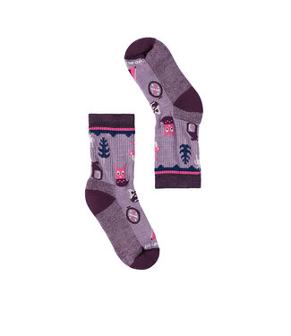 Smartwool Kids' Hike Critter Cache Crew Socks Purple Dawn