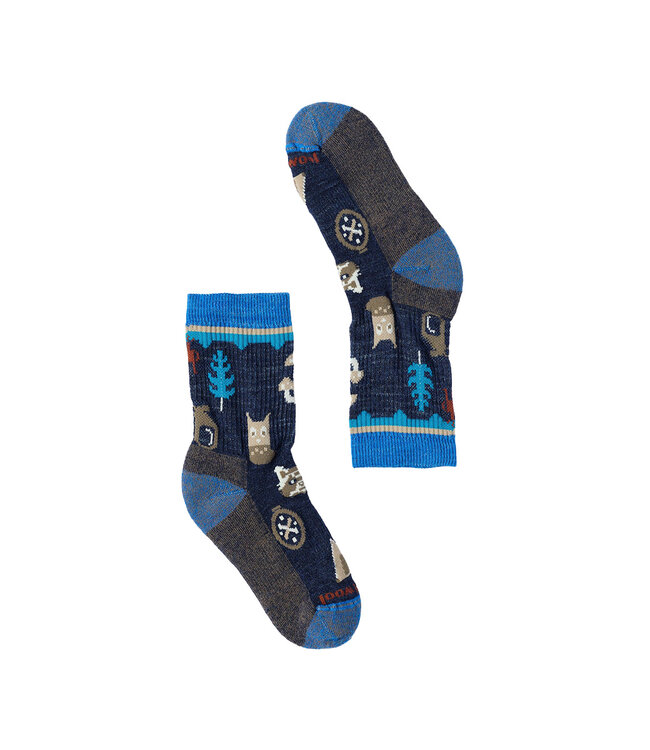Smartwool Kids' Hike Critter Cache Crew Socks Deep Navy