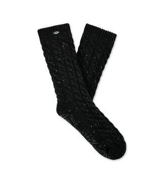 UGG Femmes -Chaussette en maille torsadée Elowyn à doublure polaire Noir