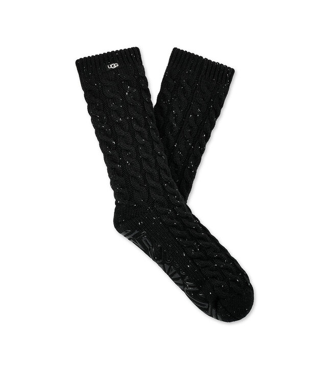 UGG Femmes -Chaussette en maille torsadée Elowyn à doublure polaire Noir