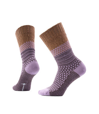 Smartwool Everyday Cozy Popcorn Cable Crew Socks Purple Dawn