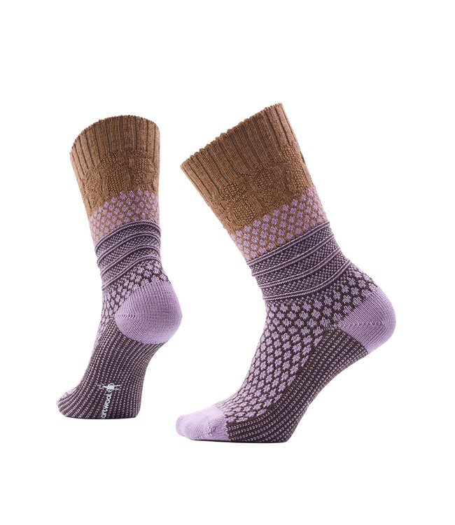 Smartwool Femmes - Chaussette tous les jours Cozy Popcorn en tricot câblé Aube Mauve