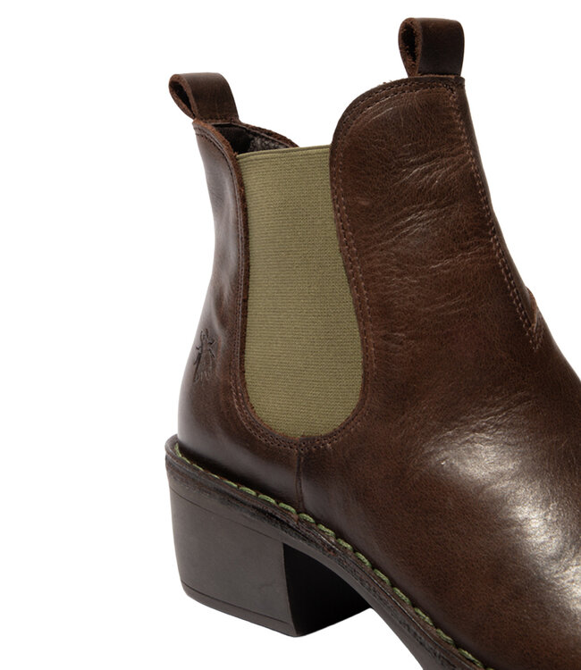 Fly London Women's - MEME030FLY  Dark brown / Green Elastic