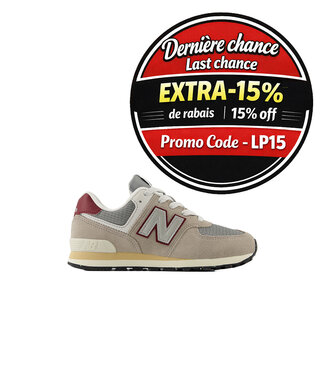 New Balance Kid's - 574 Arid Stone / Monarch Burgundy