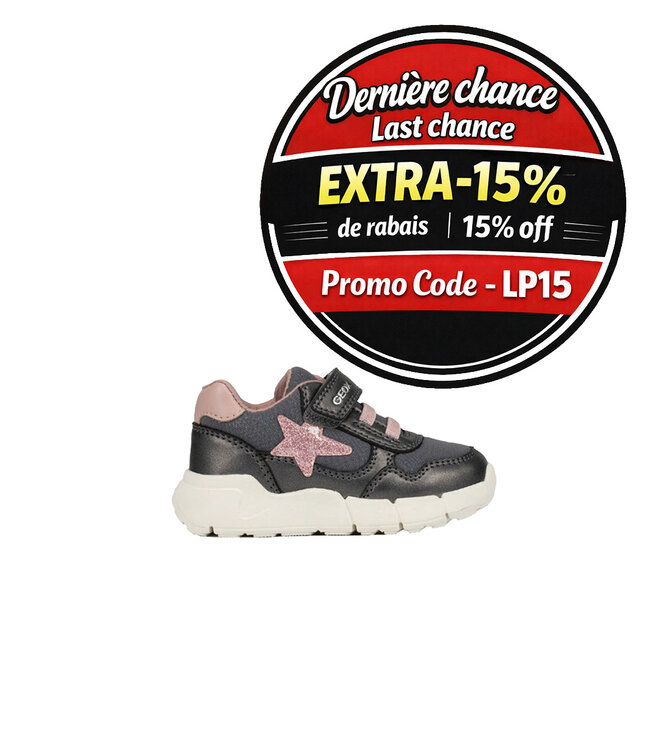 Geox Flexyper Mini Gris Foncé / Rose Pâle