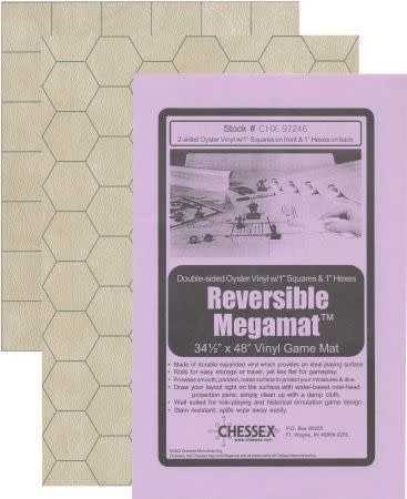 Chessex CHX 97246: MEGAMAT - REVERSIBLE: 1 INCH SQUARES AND HEXES, 34 1/2 X 48 INCHES