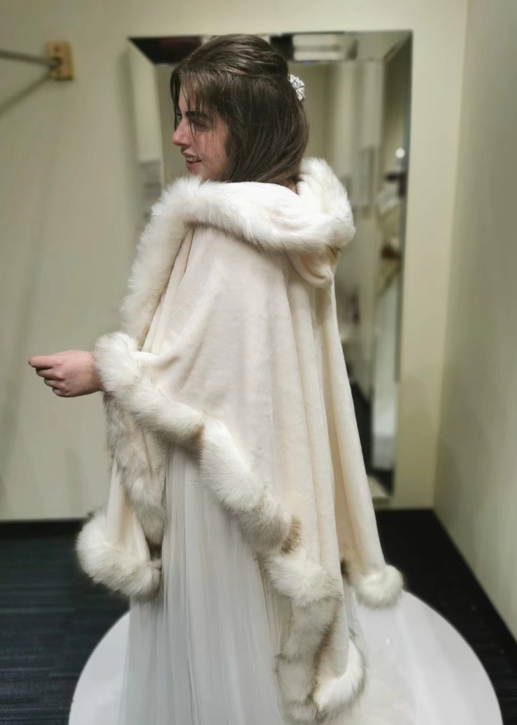 Hooded Cape Ivory