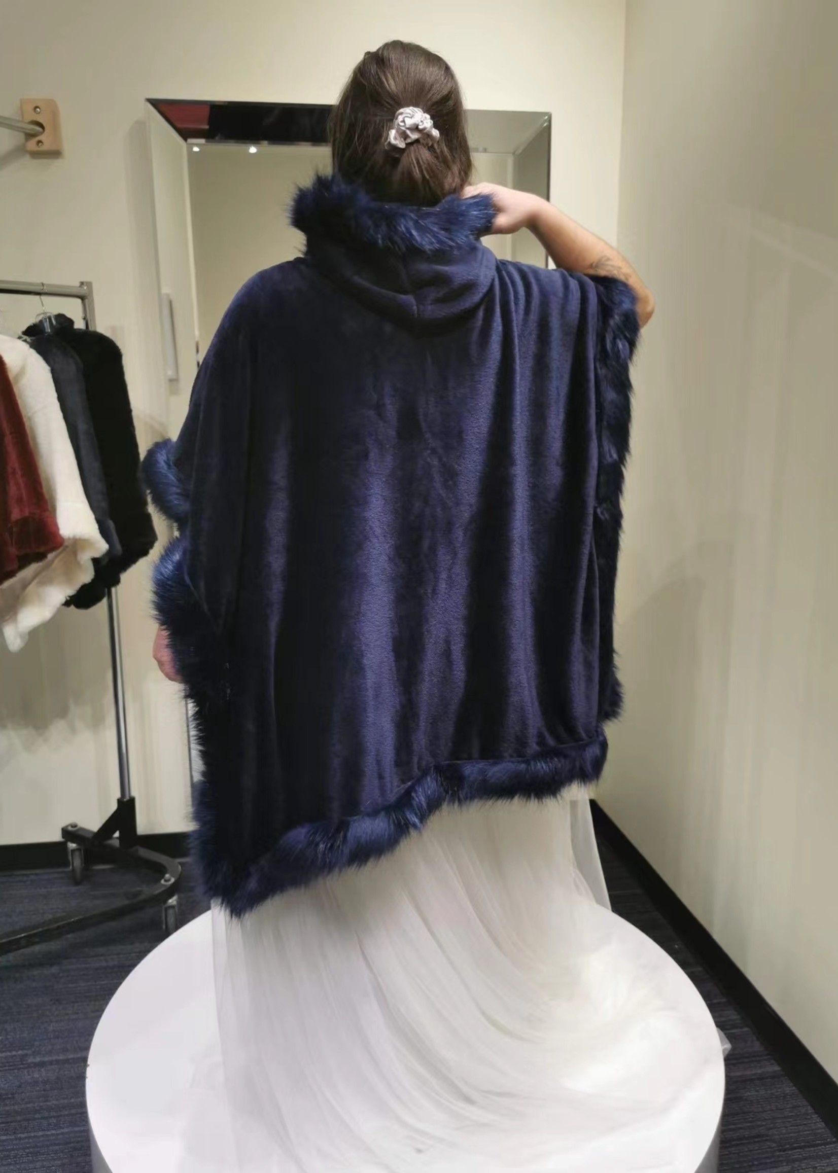 Hooded Cape Navy