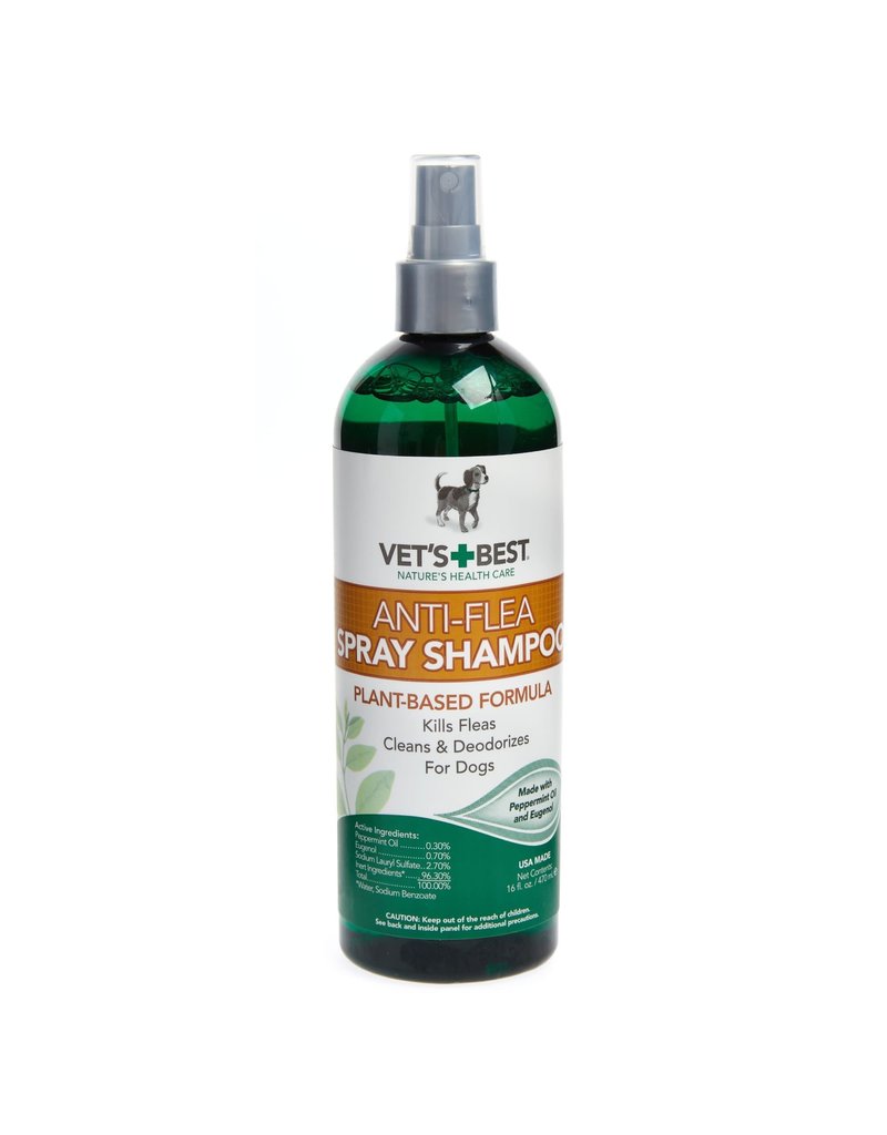 Vet S Best Anti Flea Spray Shampoo Plant Based Formula For Dogs 16oz Mypetfoodstore Com